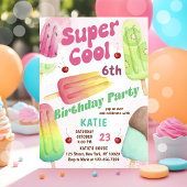 ポプシクルすごいパーティークールガール誕生日招待状 招待状