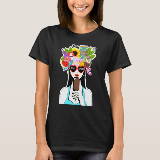 ポプシクルのある夏の少女 Tシャツ (正面)
