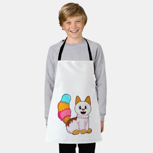 ポプシクルのある猫 エプロン (着用した状態)