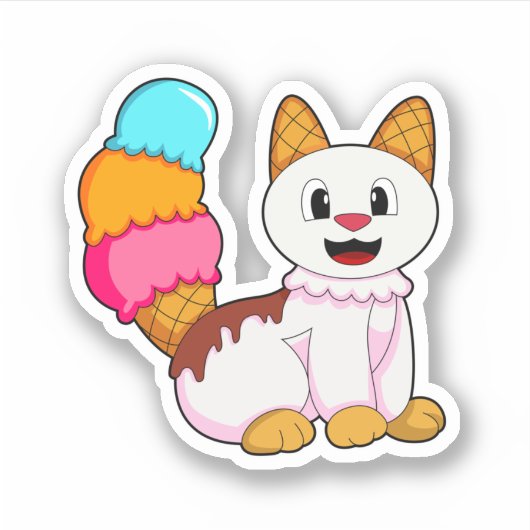 ポプシクルのある猫 シール (正面)