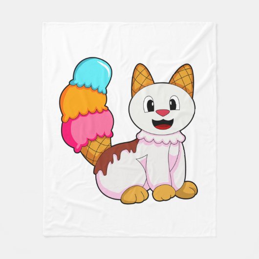 ポプシクルのある猫 フリースブランケット (正面)
