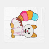 ポプシクルのある猫 フリースブランケット (正面(横))