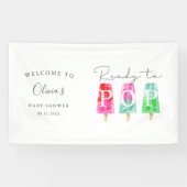 ポプシクルの赤ちゃんシャワーが歓迎ポップ・アートの準備完了 横断幕 (横)