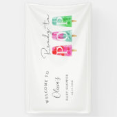 ポプシクルの赤ちゃんシャワーが歓迎ポップ・アートの準備完了 横断幕 (縦)