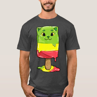 ポプシクルを持つ猫 Tシャツ