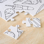 ポプシクルアイスクリームカラーズマイズブラックとホワイト ジグソーパズル (側面)