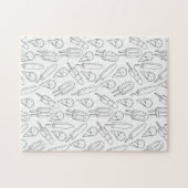 ポプシクルアイスクリームカラーズマイズブラックとホワイト ジグソーパズル (横)