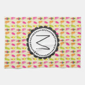 ポプシクルアイスクリームコーンカスタムモノグラム キッチンタオル (横)