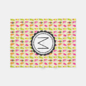 ポプシクルアイスクリームコーンカスタムモノグラム フリースブランケット (正面(横))