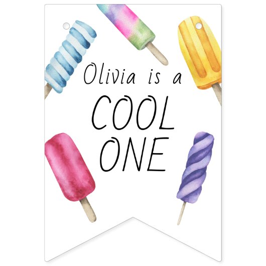 ポプシクルアイスクリーム子供の誕生日 バンティングフラッグ (第1の旗)