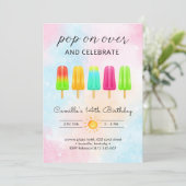 ポプシクルアイスクリーム誕生日 招待状 (スタンド正面)