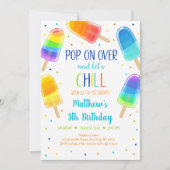 ポプシクルアイスポップ・アートのクリームオン誕生日 招待状 (正面)