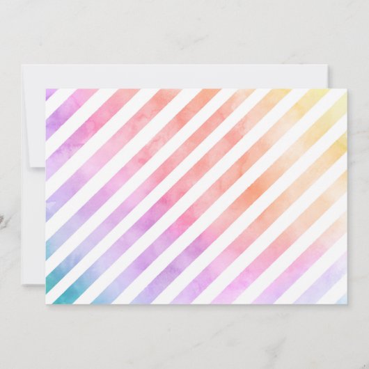 ポプシクルウォーターカラーピンクガール誕生日招待状 招待状 (裏面)