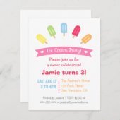 ポプシクルカラフル夏のパーティの招待状 招待状 (正面/裏面)