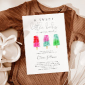 ポプシクルカラフル甘い小さな赤ちゃんシャワー 招待状