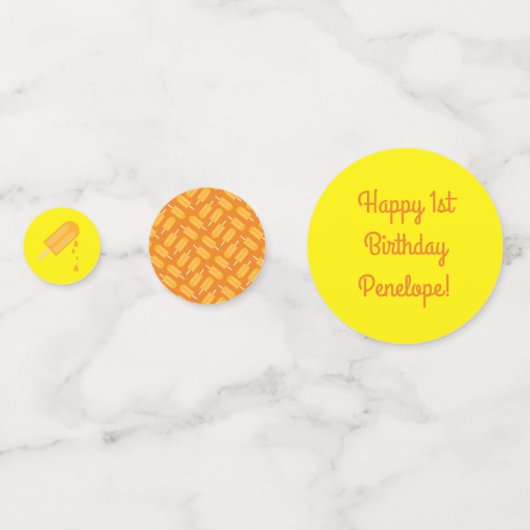 ポプシクルキュートサマー1st誕生日パーティーテーマ コンフェッティ (正面)