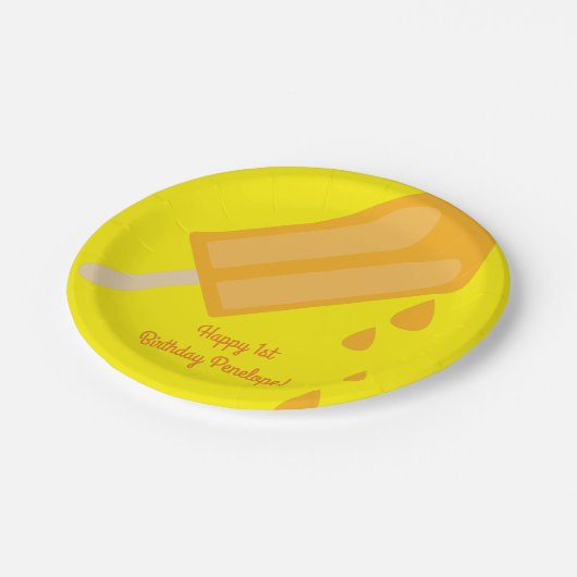 ポプシクルキュート子供の誕生日パーティー ペーパープレート (アングル)