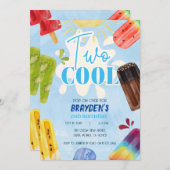 ポプシクルクール二夏の男の子2歳の誕生日 招待状 (正面/裏面)