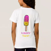 ポプシクルサマーおもしろいピンクイエローガール Tシャツ (裏面)