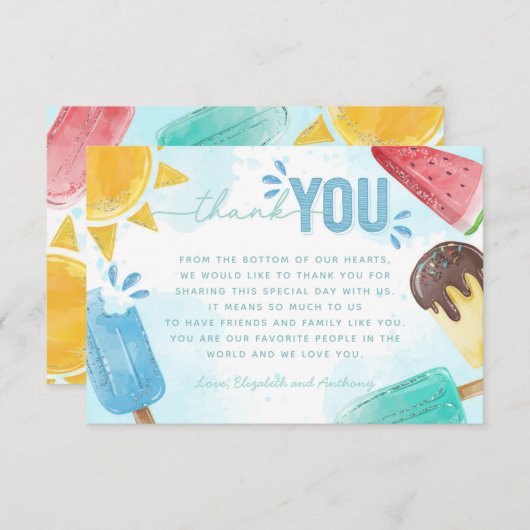 ポプシクルサンキューカードノート エンクロージャーカード (正面/裏面)