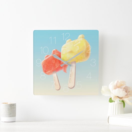 ポプシクルスクエアウォールクロック スクエア壁時計 (ホーム)