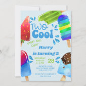 ポプシクルパーティークール2男の子2歳の誕生日 招待状 (正面)