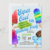 ポプシクルパーティー任意の年齢の少年すごいクール誕生日 招待状 (正面)
