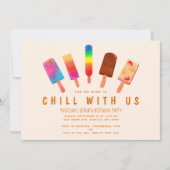 ポプシクルパーティー子供の誕生日パーティー 招待状 (正面)