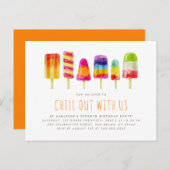 ポプシクルパーティー |子供の誕生日パーティの招待状 インビテーションポストカード (正面/裏面)