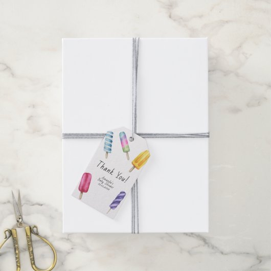 ポプシクルベビーシャワーありがとう ギフトタグ (より糸付き)