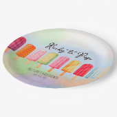 ポプシクルポップ・アートののベビーカラフルシャワー準備 ペーパープレート (アングル)