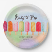 ポプシクルポップ・アートののベビーカラフルシャワー準備 ペーパープレート (正面)