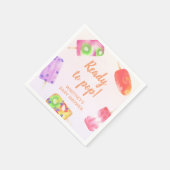 ポプシクルポップ・アートのの水の色の赤ちゃんシャワー準備 スタンダードカクテルナプキン (角)