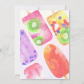 ポプシクルポップ・アートのの水の色の赤ちゃんシャワー準備 招待状 (裏面)