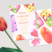 ポプシクルポップ・アートのの水の色の赤ちゃんシャワー準備 招待状