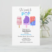 ポプシクルポップ・アートのの赤ちゃんシャワー準備 招待状 (スタンド正面)