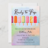 ポプシクルポップ・アートの夏の赤ちゃんシャワー準備 招待状 (正面)