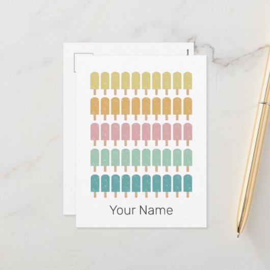 ポプシクルヴィンテージアイスクリームレトロサマーデザイン シーズンポストカード (正面/裏面インサイチュ)