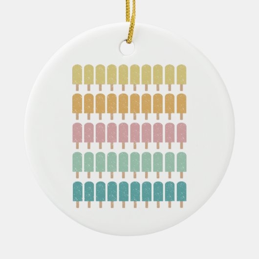 ポプシクルヴィンテージアイスクリームレトロサマーデザイン セラミックオーナメント (正面)
