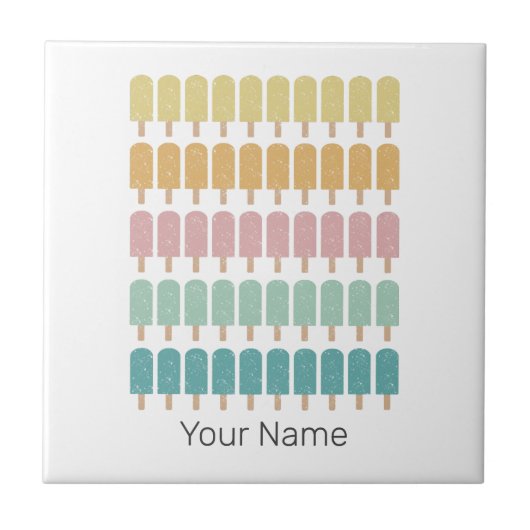 ポプシクルヴィンテージアイスクリームレトロサマーデザイン タイル (正面)