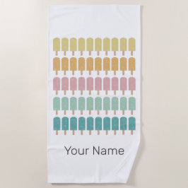 ポプシクルヴィンテージアイスクリームレトロサマーデザイン ビーチタオル