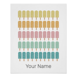 ポプシクルヴィンテージアイスクリームレトロサマーデザイン ポスター