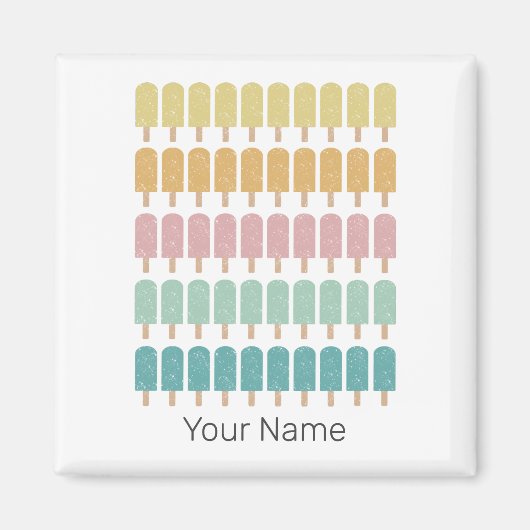 ポプシクルヴィンテージアイスクリームレトロサマーデザイン マグネット (正面)