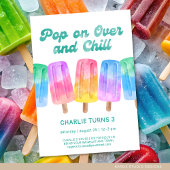 ポプシクル夏カラフル誕生日任意の年齢の子供 招待状