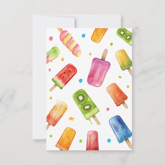 ポプシクル彼女は赤ちゃんポップ・アートののシャワーへようこそ サンキューカード (裏面)