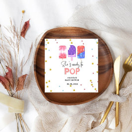 ポプシクル彼女は赤ちゃんポップ・アートのシャワーの準備ができている スタンダードカクテルナプキン