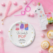 ポプシクル彼女は赤ちゃんポップ・アートのシャワーの準備ができている ペーパープレート (パーティー)