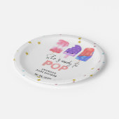 ポプシクル彼女は赤ちゃんポップ・アートのシャワーの準備ができている ペーパープレート (アングル)