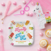 ポプシクル彼女は赤ちゃんポップ・アートのシャワーの準備ができている ペーパープレート (パーティー)