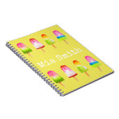 ポプシクル氷ブロック夏の水の色かわいい ノートブック (右側)